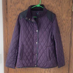 Ralph Lauren Purple Quilted Jacket w/ faux leather detailing - women's medium